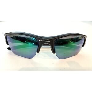 OAKLEY FLAK 24-365 GLOSS BLACK JADE GREEN POLARIZED LENS Sunglasses